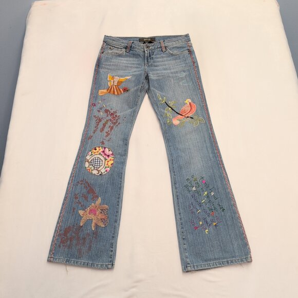 Switch USA Embroidered Bootcut Jeans, Size 28 - Picture 2 of 12